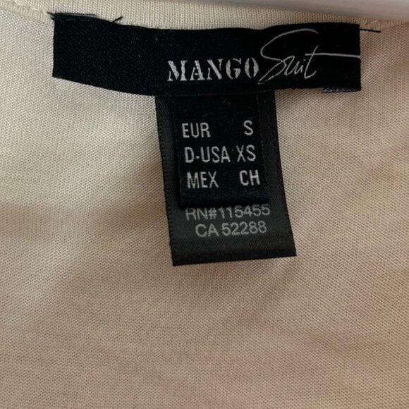 Mango Women’s Silk Front Blouse Sleeveless Satin V-neck Neutral Minimalist XS - Picture 6 of 11